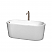 59" Freestanding Bathtub in White with Brushed Nickel Drain and Overflow Trim w/ Faucet Option