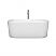 59" Freestanding Bathtub in White with Brushed Nickel Drain and Overflow Trim w/ Faucet Option