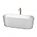 67" Freestanding Bathtub in White with Brushed Nickel Drain and Overflow Trim w/ Faucet Options