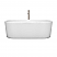 67" Freestanding Bathtub in White with Brushed Nickel Drain and Overflow Trim w/ Faucet Options