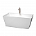 59" Freestanding Bathtub in White with Brushed Nickel Drain and Overflow Trim w/ Faucet Options