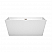 59" Freestanding Bathtub in White with Brushed Nickel Drain and Overflow Trim w/ Faucet Options