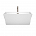 59" Freestanding Bathtub in White with Brushed Nickel Drain and Overflow Trim w/ Faucet Options