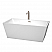 63" Freestanding Bathtub in White with Brushed Nickel Drain and Overflow Trim