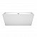 63" Freestanding Bathtub in White with Brushed Nickel Drain and Overflow Trim