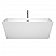 67" Freestanding Bathtub in White with Brushed Nickel Drain and Overflow Trim w/ Faucet Option