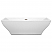 71" Freestanding Bathtub in White with Brushed Nickel Drain and Overflow Trim
