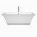 67" Freestanding Bathtub in White with Brushed Nickel Drain and Overflow Trim with Floor Mounted Faucet Option