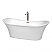 71" Freestanding Bathtub in White with Brushed Nickel Drain and Overflow Trim with Faucet Option