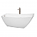 67" Freestanding Bathtub in White with Brushed Nickel Drain and Overflow Trim with Floor Mounted Faucet Options