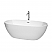 67" Freestanding Bathtub in White with Polished Chrome Drain and Overflow Trim w/ 2 Faucet Option