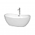 60" Freestanding Bathtub in White with Polished Chrome Drain and Overflow Trim with 2 Faucet Option