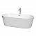 71" Freestanding Bathtub in White with Polished Chrome Drain and Overflow Trim with Hardware and Faucet Options