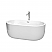 60" Freestanding Bathtub in White with Polished Chrome Drain and Overflow Trim with Hardware and Faucet Options