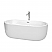 67" Freestanding Bathtub in White with Polished Chrome Drain and Overflow Trim with Hardware and Faucet Options