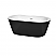 60" Freestanding Bathtub in Black with White Interior with Polished Chrome Drain and Overflow Trim