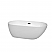 60" Freestanding Bathtub in White with Matte Black Drain and Overflow Trim