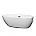 65" Freestanding Bathtub in White with Matte Black Drain and Overflow Trim