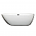 65" Freestanding Bathtub in White with Matte Black Drain and Overflow Trim