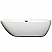 71" Freestanding Bathtub in White with Matte Black Drain and Overflow Trim