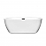 60" Freestanding Bathtub in White with Matte Black Drain and Overflow Trim Finish