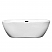68" Freestanding Bathtub in White with Matte Black Drain and Overflow Trim