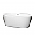 60" Freestanding Bathtub in White with Matte Black Pop-Up Drain and Overflow Trim