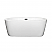 60" Freestanding Bathtub in White with Matte Black Pop-Up Drain and Overflow Trim