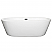 71" Freestanding Bathtub in White with Matte Black Pop-Up Drain and Overflow Trim