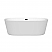 67" Freestanding Bathtub in White with Matte Black Drain and Overflow Trim