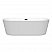 71" Freestanding Bathtub in White with Matte Black Drain and Overflow Trim Finish