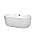 60" Freestanding Bathtub in White with Matte Black Drain Color and Overflow Trim