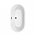 60" Freestanding Bathtub in White with Matte Black Drain Color and Overflow Trim