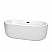 67" Freestanding Bathtub in White with Matte Black Drain Color and Overflow Trim