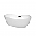 60" Freestanding Bathtub in White with Pop-up Matte Black Drain and Overflow Trim