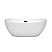 60" Freestanding Bathtub in White with Pop-up Matte Black Drain and Overflow Trim