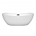 65" Freestanding Bathtub in White with Matte Black Pop-up Drain and Overflow Trim