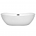 70" Freestanding Bathtub in White with Matte Black Pop-up Drain and Overflow Trim