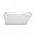 59" Freestanding Bathtub in White with Matte Black Drain and Overflow Trim Finish