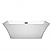 67" Freestanding Bathtub in White with Matte Black Pop-up Drain and Overflow Trim Finish