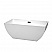 59" Freestanding Bathtub in White with Matte Black Pop-up Drain and Overflow Trim Finish
