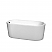 59" Freestanding Bathtub in White with Overflow Trim and Matte Black Pop-up Drain