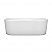 67" Freestanding Bathtub in White Finish with Matte Black Drain and Overflow Trim