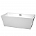 67" Freestanding Bathtub in White with Matte Black Popo-up Drain and Overflow Trim