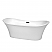 71" Freestanding Bathtub in White with Matte Black Pop-up Drain and Overflow Trim Finish
