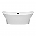 71" Freestanding Bathtub in White with Matte Black Pop-up Drain and Overflow Trim Finish