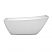 67" Freestanding Bathtub in White with Overflow TrimMatte and Black Pop-up Drain