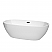 71" Freestanding Bathtub in White Finish with Matte Black Pop-up Drain and Overflow Trim