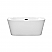 59" Freestanding Bathtub in White Finish with Overflow Trim and Matte Black Drain