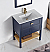 30" Contemporary Small Slim Narrow Navy Blue Bathroom Vanity